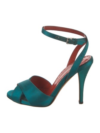 Yves Saint Laurent Rive Gauche Satin Sandals