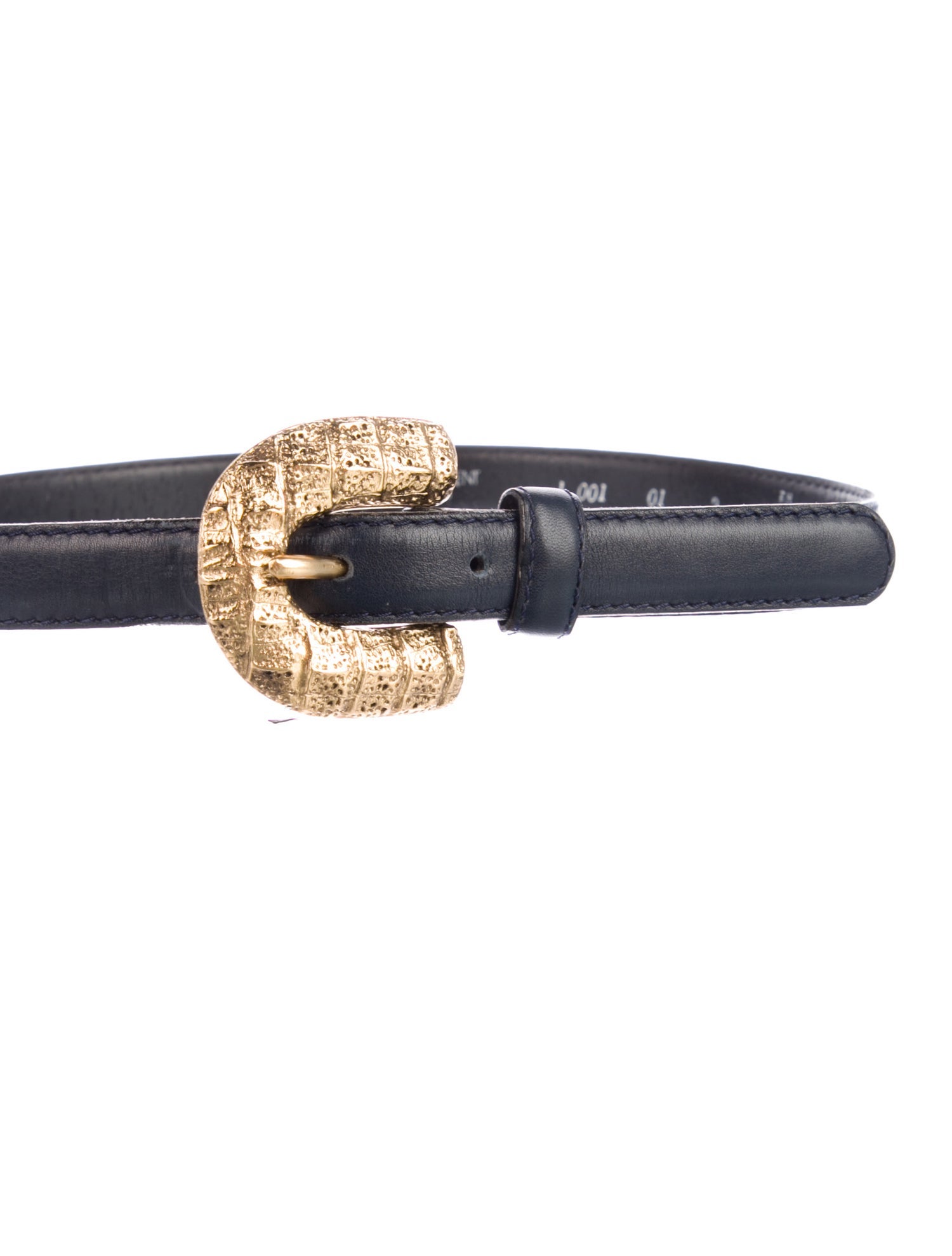Yves Saint Laurent Rive Gauche Skinny Leather Belt