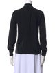 Yves Saint Laurent Rive Gauche Silk Mock Neck Button-Up Top