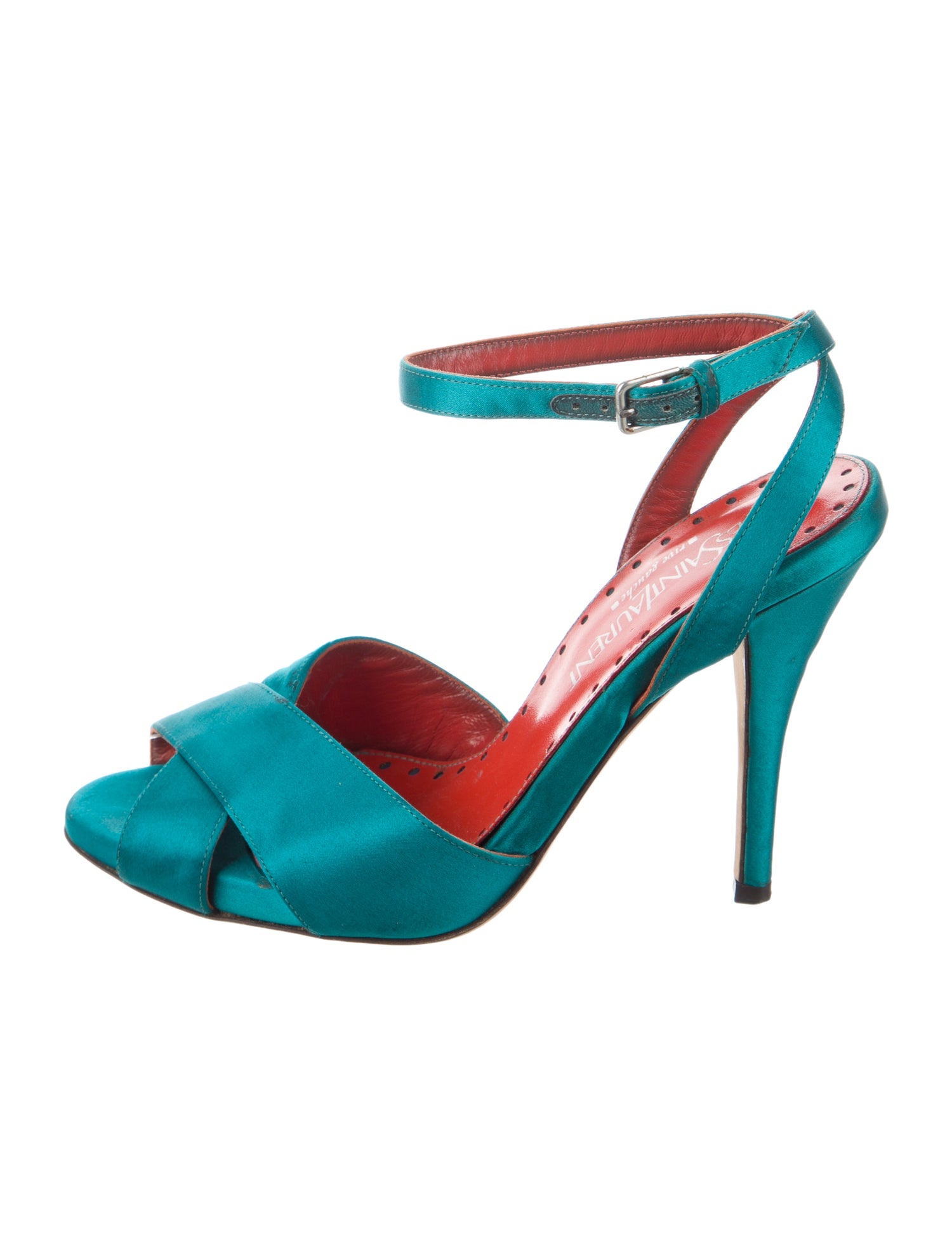 Yves Saint Laurent Rive Gauche Satin Sandals