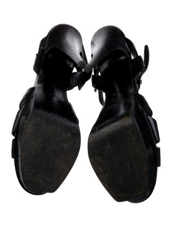 Yves Saint Laurent Rive Gauche Patent Leather T-Strap Sandals