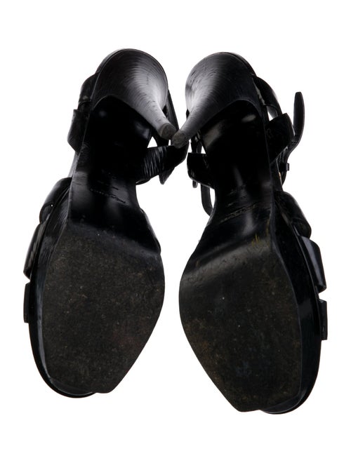 Yves Saint Laurent Rive Gauche Patent Leather T-Strap Sandals
