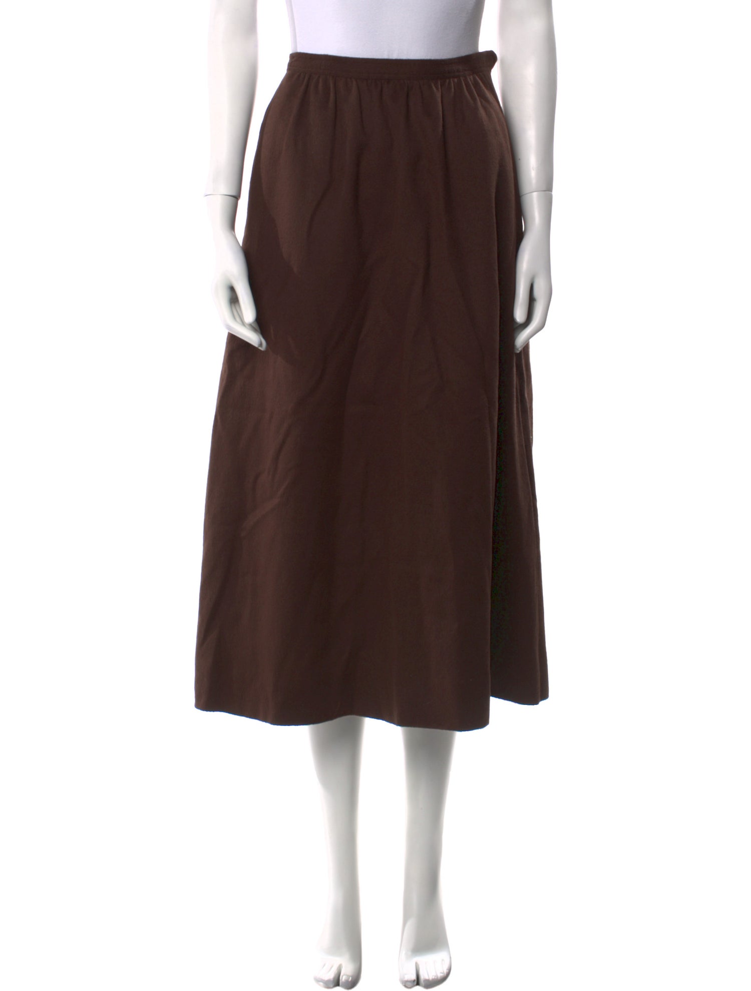 Yves Saint Laurent Rive Gauche Wool Midi Length Skirt