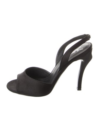 Yves Saint Laurent Rive Gauche Satin Slingback Sandals