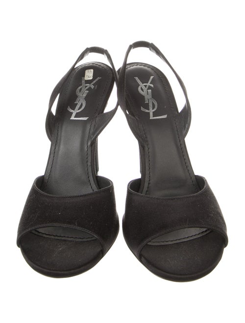 Yves Saint Laurent Rive Gauche Satin Slingback Sandals