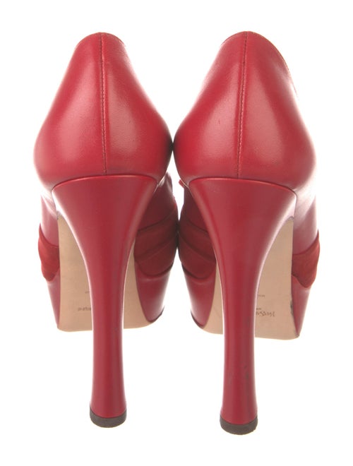 Yves Saint Laurent Rive Gauche Leather Bow Accents Pumps