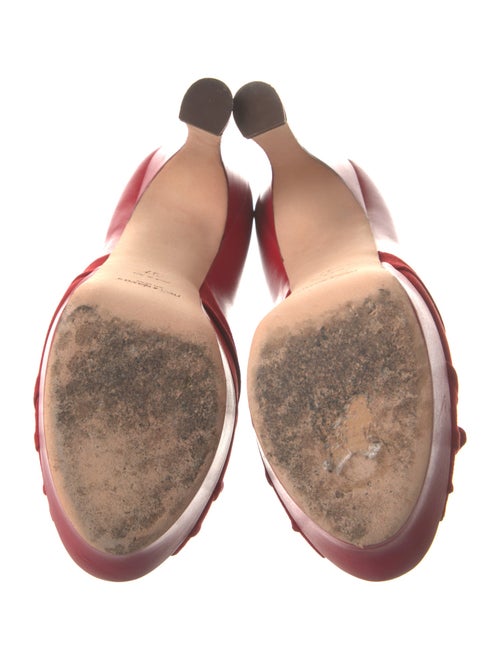 Yves Saint Laurent Rive Gauche Leather Bow Accents Pumps