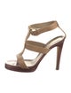 Yves Saint Laurent Rive Gauche Leather T-Strap Sandals