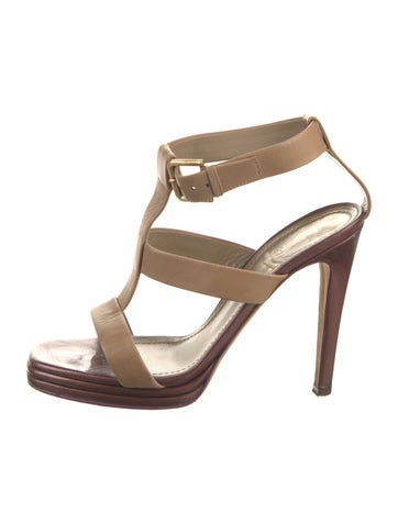Yves Saint Laurent Rive Gauche Sandals Leather T-Strap 8