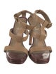 Yves Saint Laurent Rive Gauche Leather T-Strap Sandals