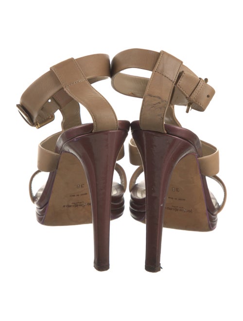 Yves Saint Laurent Rive Gauche Leather T-Strap Sandals