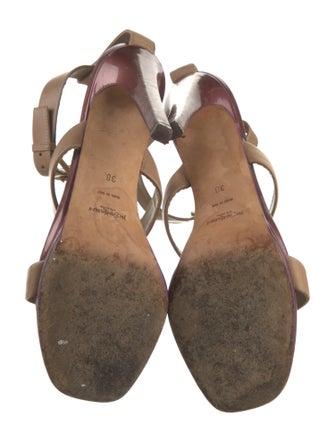Yves Saint Laurent Rive Gauche Leather T-Strap Sandals