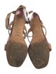 Yves Saint Laurent Rive Gauche Leather T-Strap Sandals