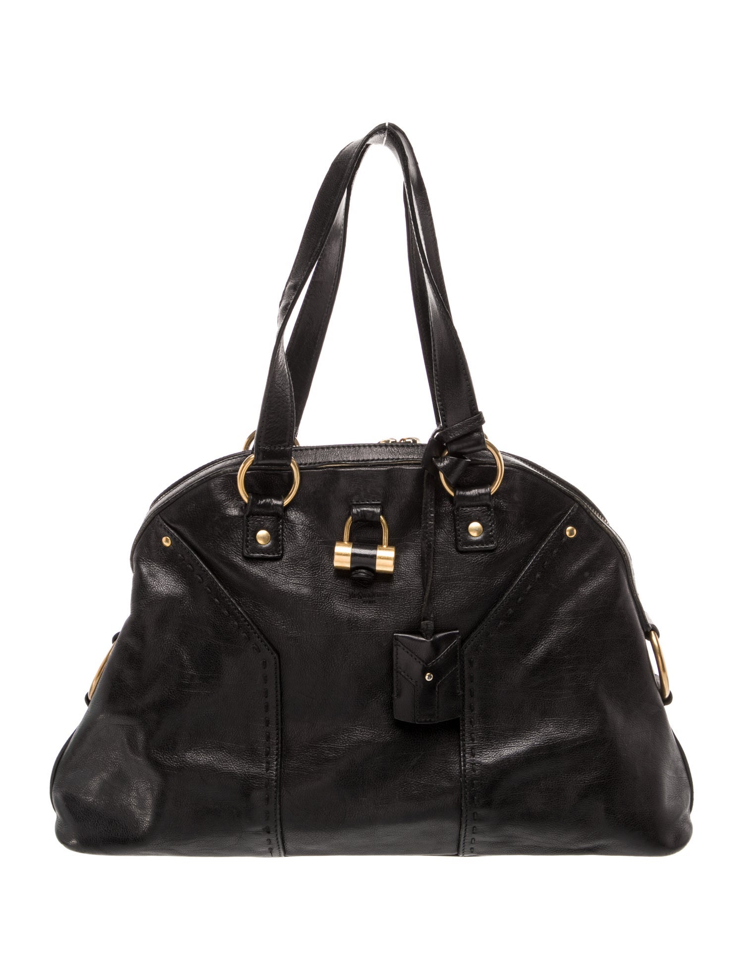 Yves Saint Laurent Rive Gauche Leather Top Handle Bag Vintage