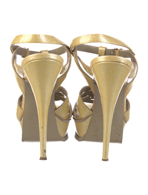 Yves Saint Laurent Rive Gauche Patent Leather T-Strap Sandals