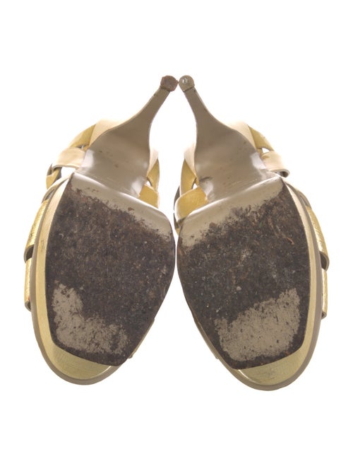 Yves Saint Laurent Rive Gauche Patent Leather T-Strap Sandals