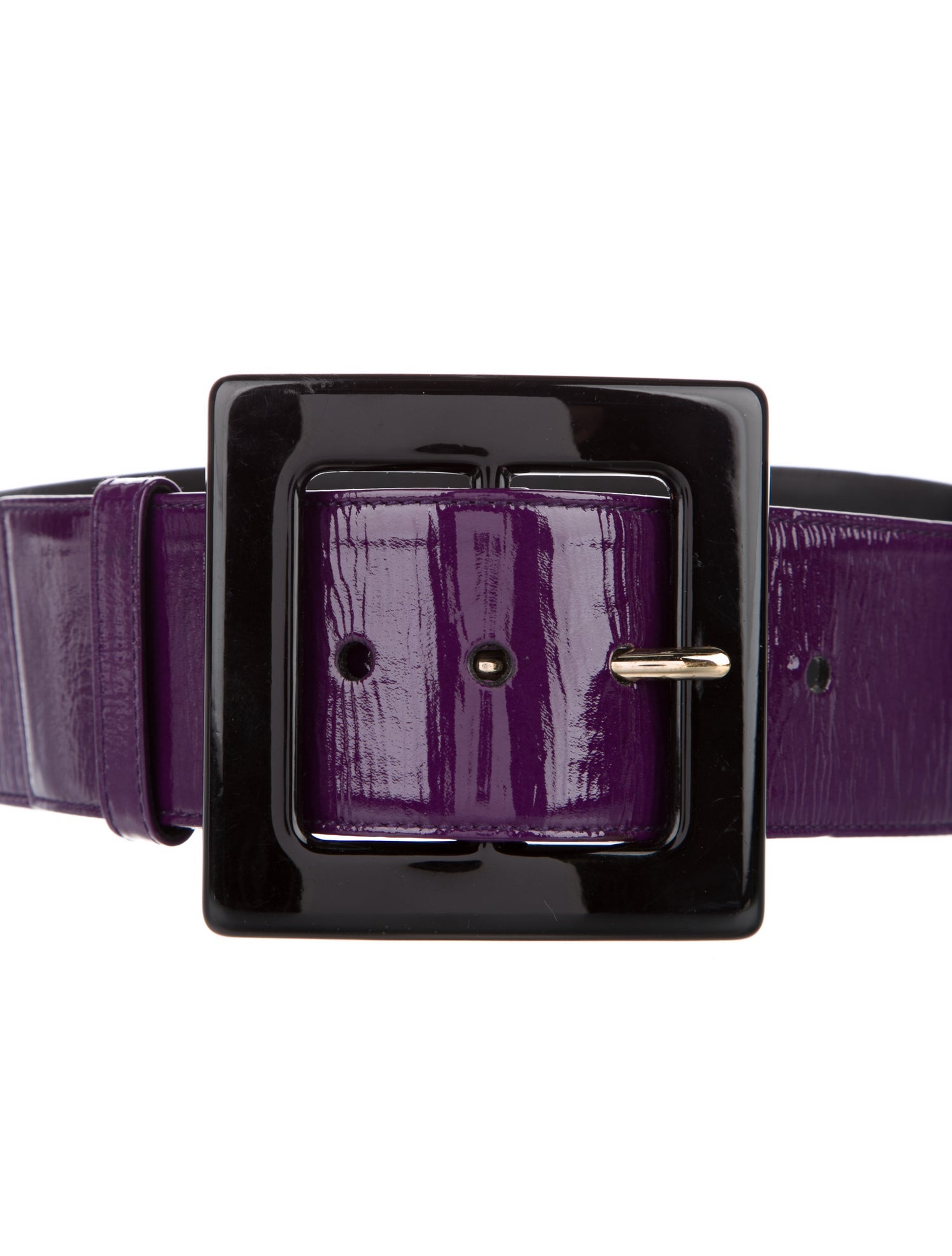 Yves Saint Laurent Rive Gauche Wide Patent Leather Belt