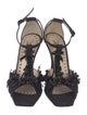 Yves Saint Laurent Rive Gauche Satin Bow Accents Gladiator Sandals