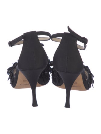 Yves Saint Laurent Rive Gauche Satin Bow Accents Gladiator Sandals