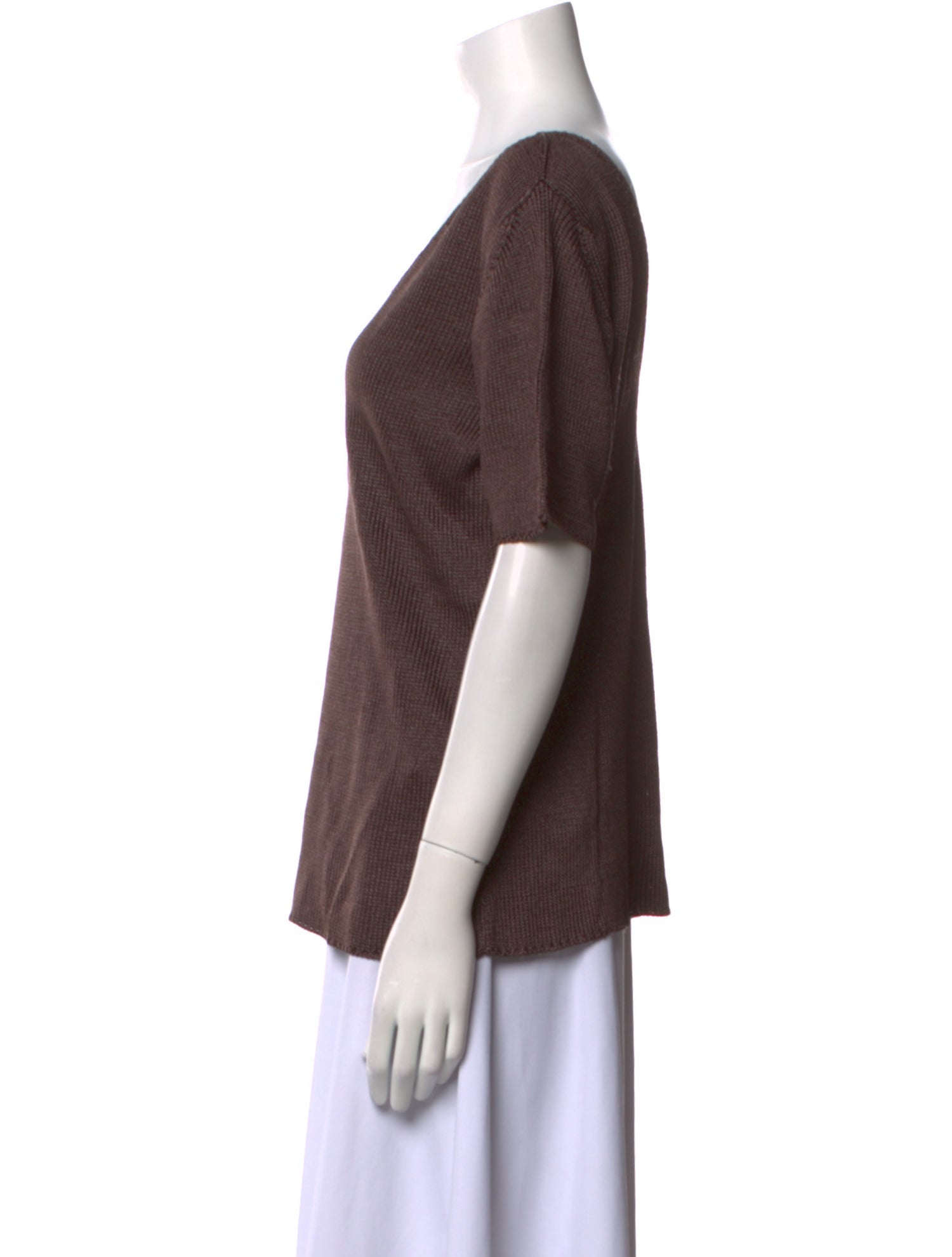 Yves Saint Laurent Rive Gauche V-Neck Short Sleeve T-Shirt