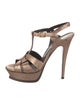 Yves Saint Laurent Rive Gauche Leather T-Strap Sandals
