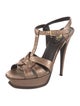 Yves Saint Laurent Rive Gauche Leather T-Strap Sandals