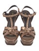 Yves Saint Laurent Rive Gauche Leather T-Strap Sandals