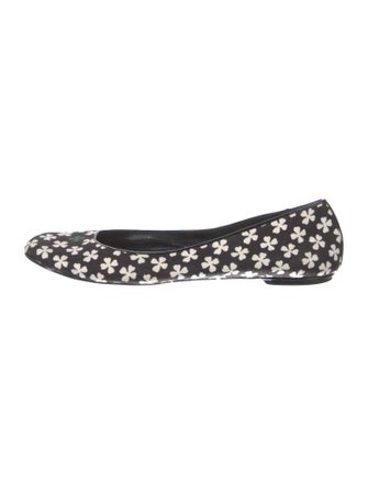 Yves Saint Laurent Rive Gauche Canvas Floral Print Ballet Flats