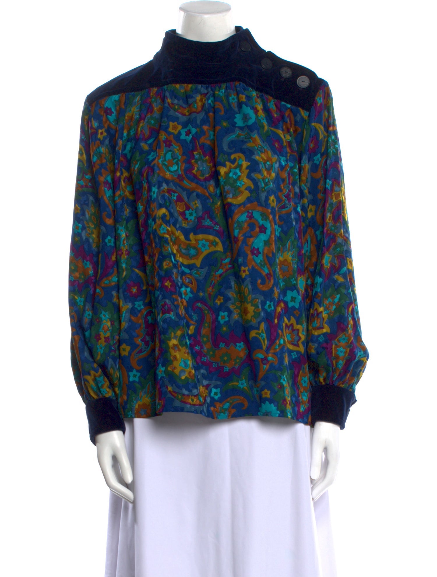 Yves Saint Laurent Rive Gauche Vintage Late 1970's - Early 1980's Blouse