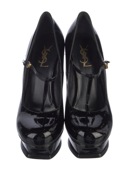 Yves Saint Laurent Rive Gauche Patent Leather T-Strap Pumps