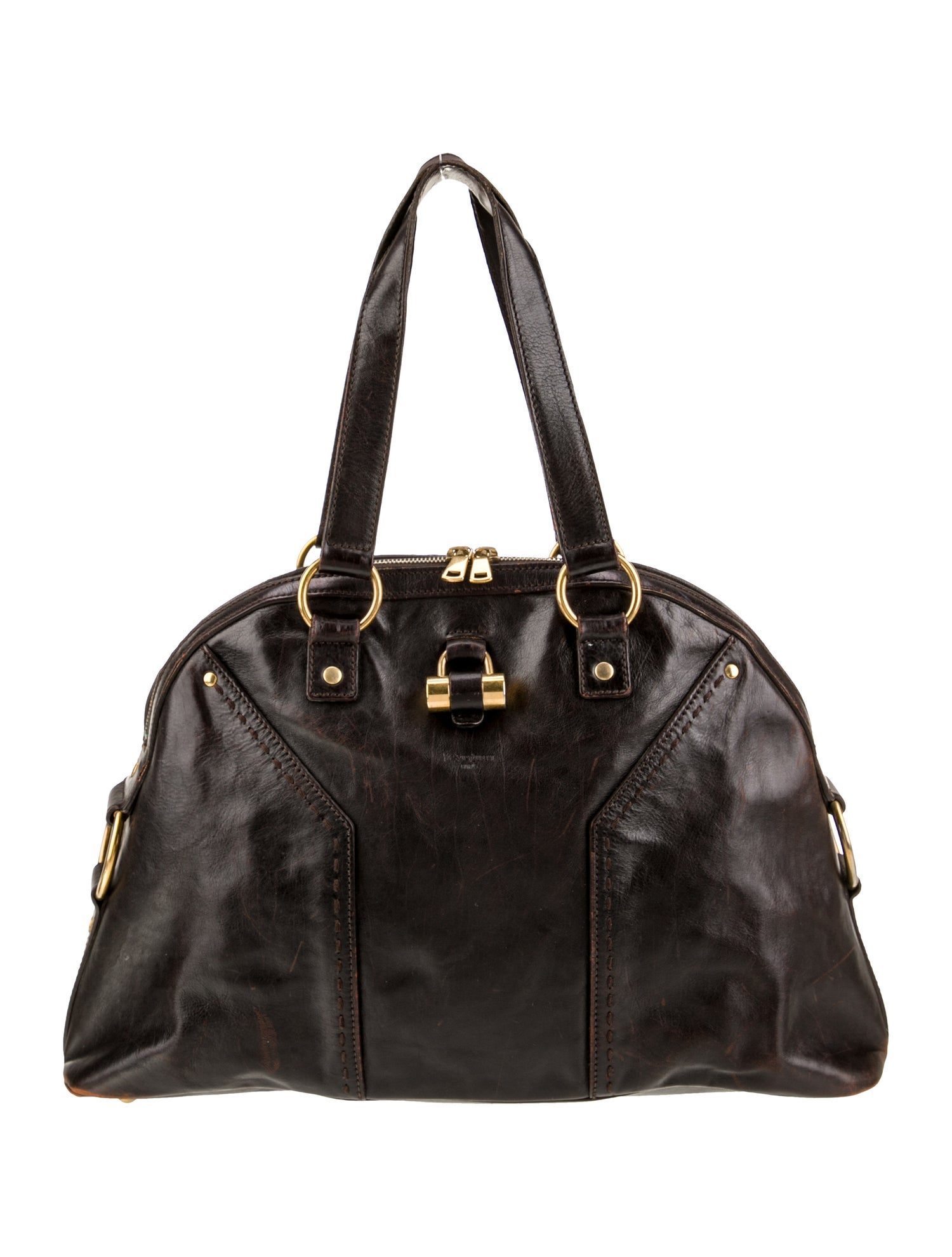 Yves Saint Laurent Rive Gauche Leather Shoulder Bag Vintage