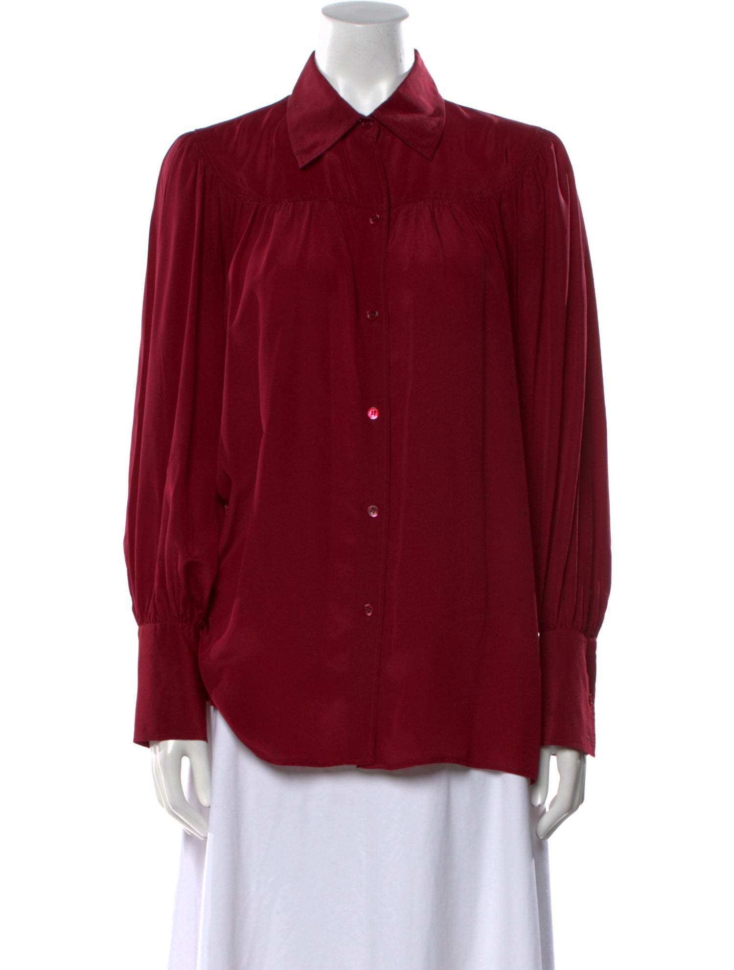 Yves Saint Laurent Rive Gauche Vintage Late 1970's - Early 1980's Button-Up Top