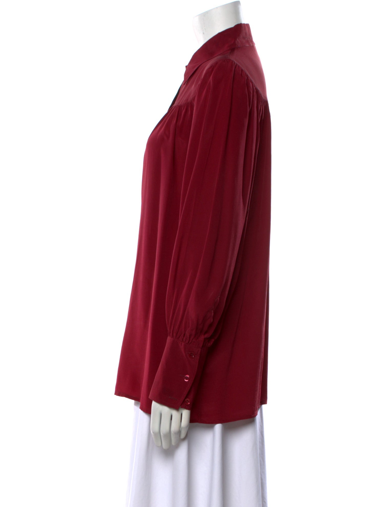 Yves Saint Laurent Rive Gauche Vintage Late 1970's - Early 1980's Button-Up Top