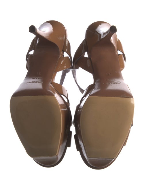 Yves Saint Laurent Rive Gauche Patent Leather Sandals