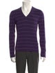 Yves Saint Laurent Rive Gauche Wool Striped Pullover