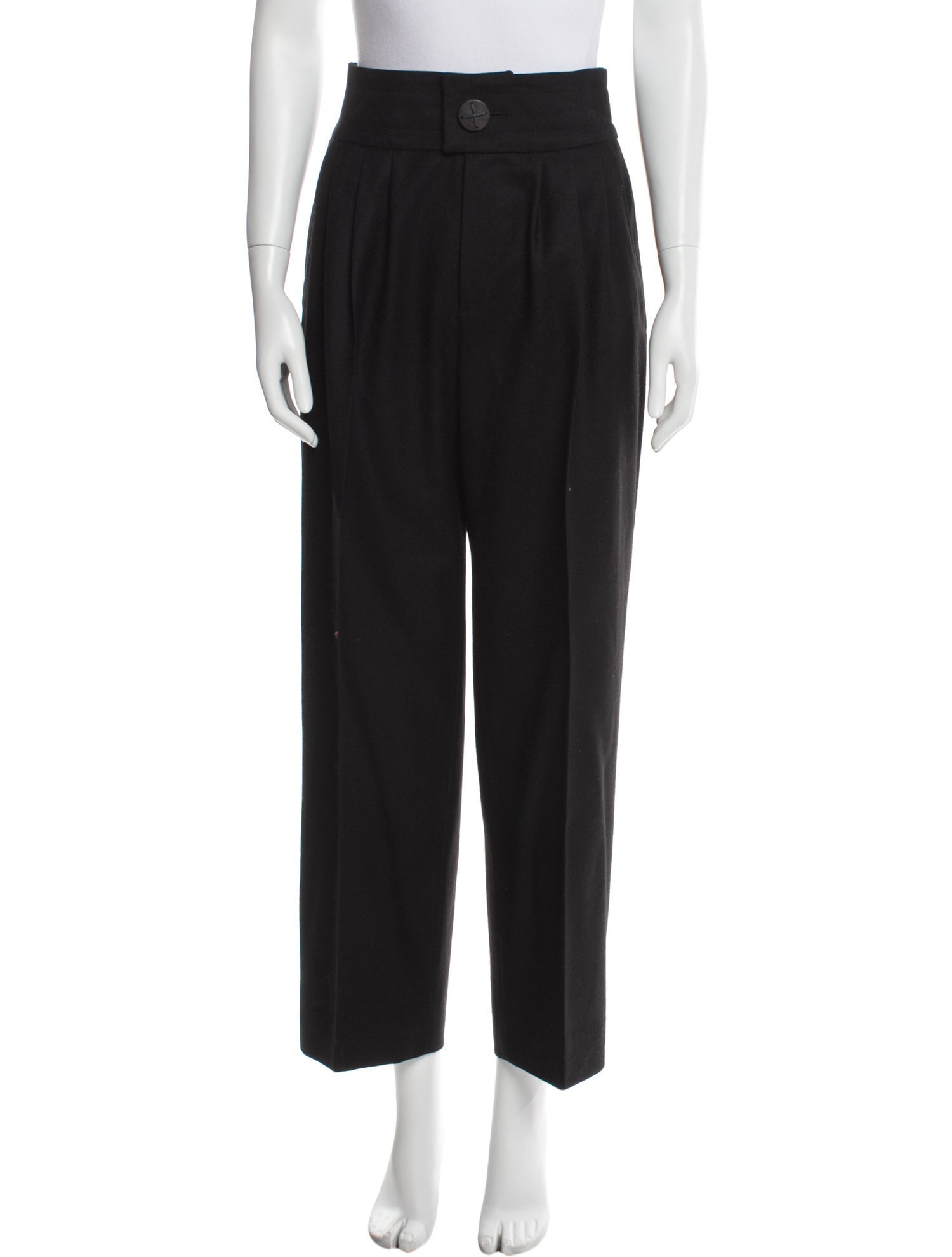 Yves Saint Laurent Rive Gauche Wool Wide Leg Pants