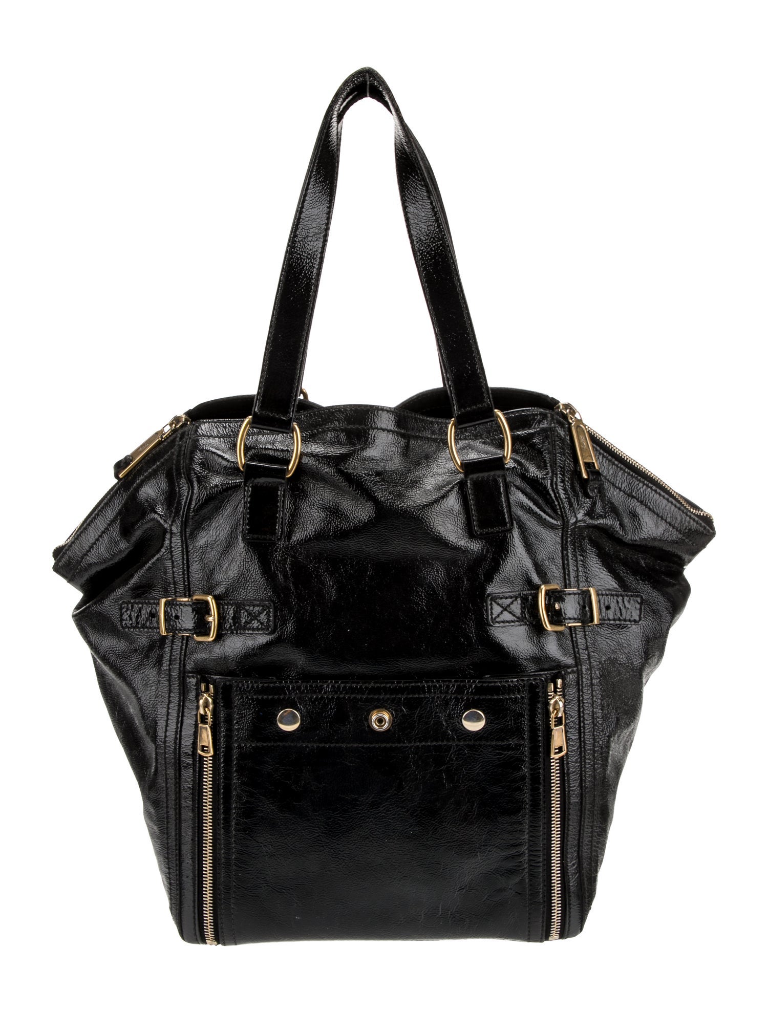 Yves Saint Laurent Rive Gauche Patent Leather Top Handle Bag