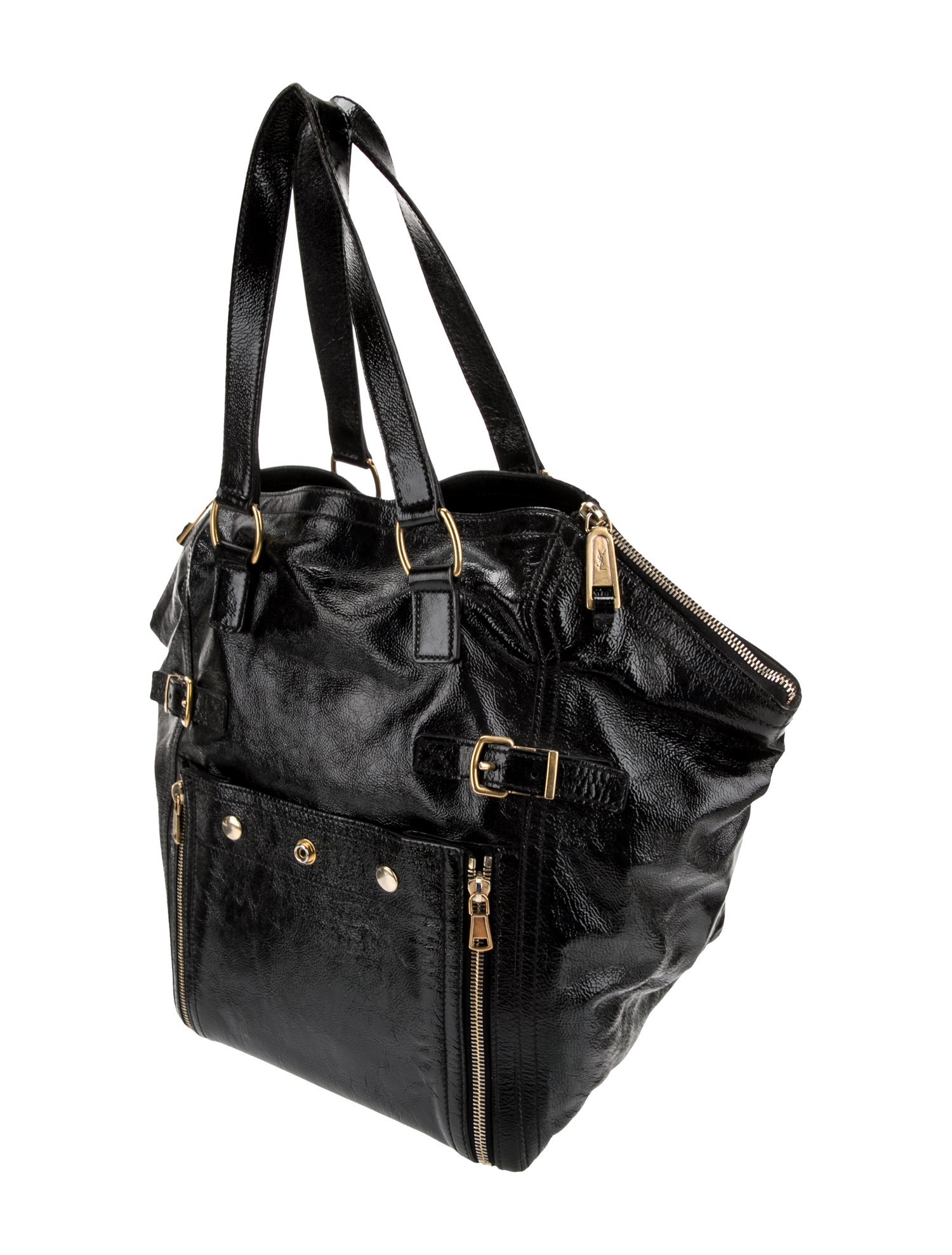 Yves Saint Laurent Rive Gauche Patent Leather Top Handle Bag