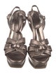 Yves Saint Laurent Rive Gauche Leather T-Strap Sandals