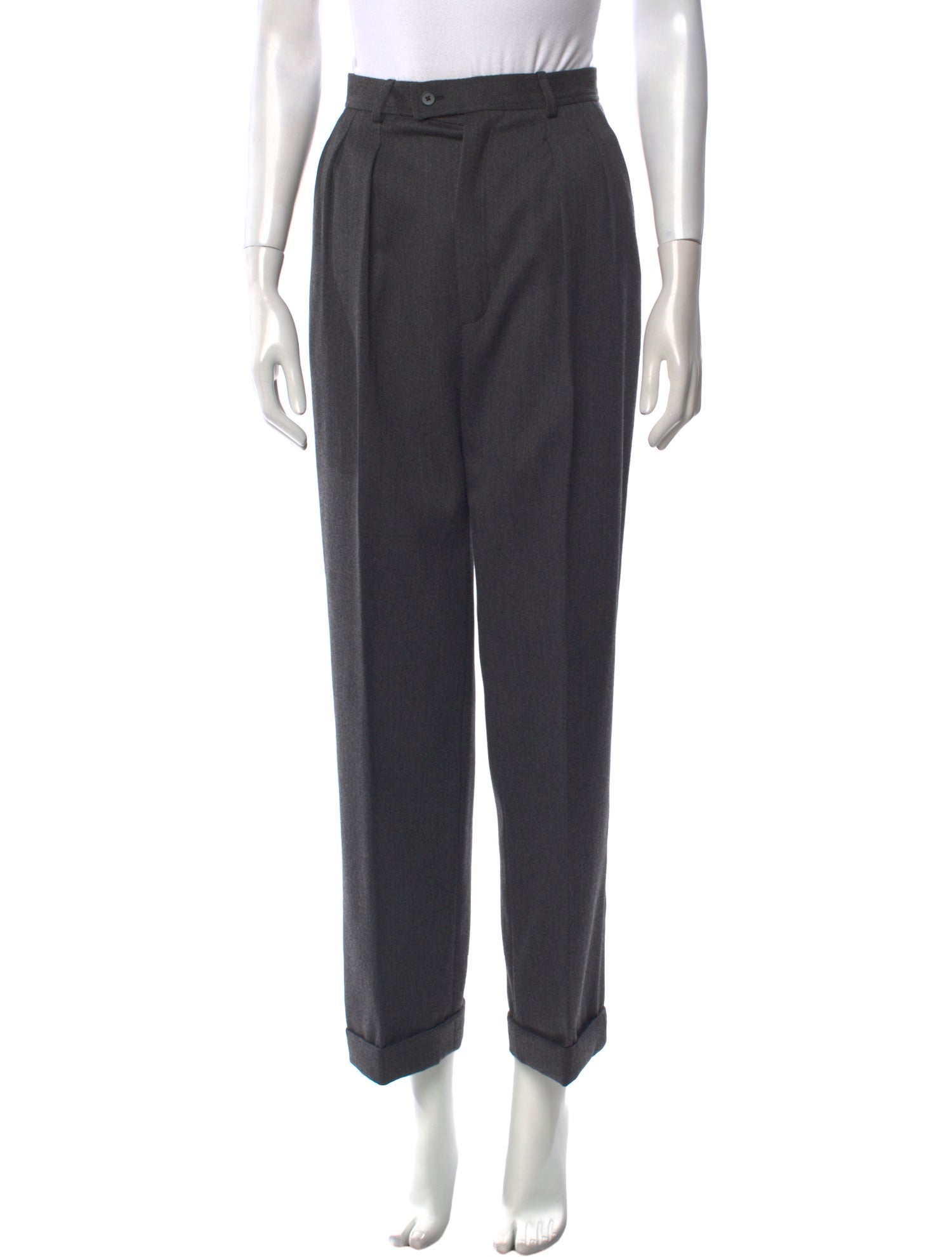 Yves Saint Laurent Rive Gauche Wool Wide Leg Pants