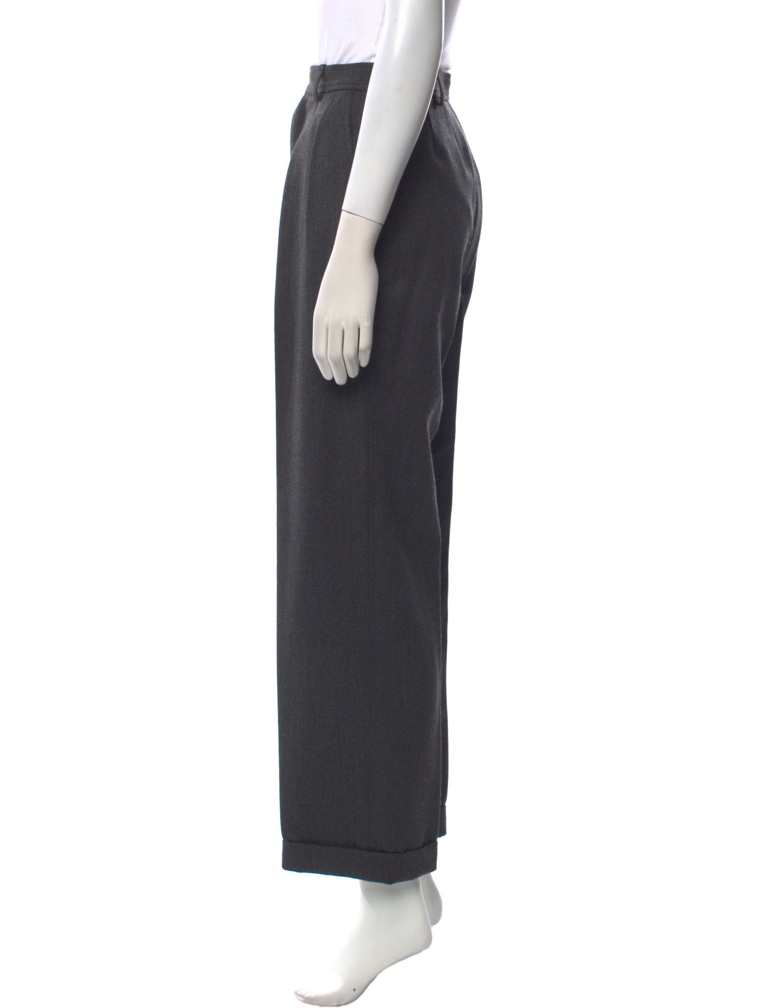 Yves Saint Laurent Rive Gauche Wool Wide Leg Pants