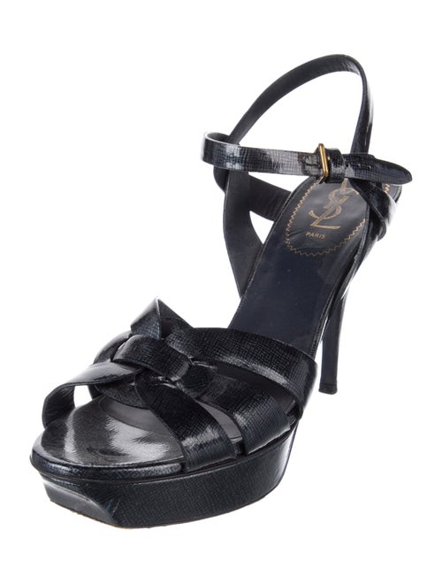 Yves Saint Laurent Rive Gauche Patent Leather Sandals
