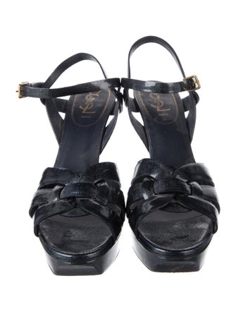 Yves Saint Laurent Rive Gauche Patent Leather Sandals