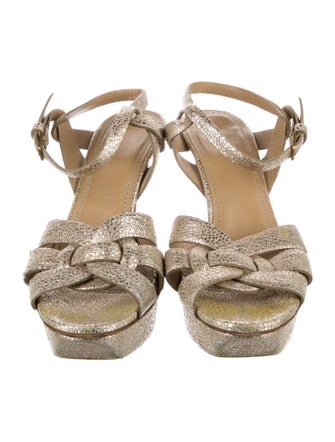 Yves Saint Laurent Rive Gauche Leather Sandals
