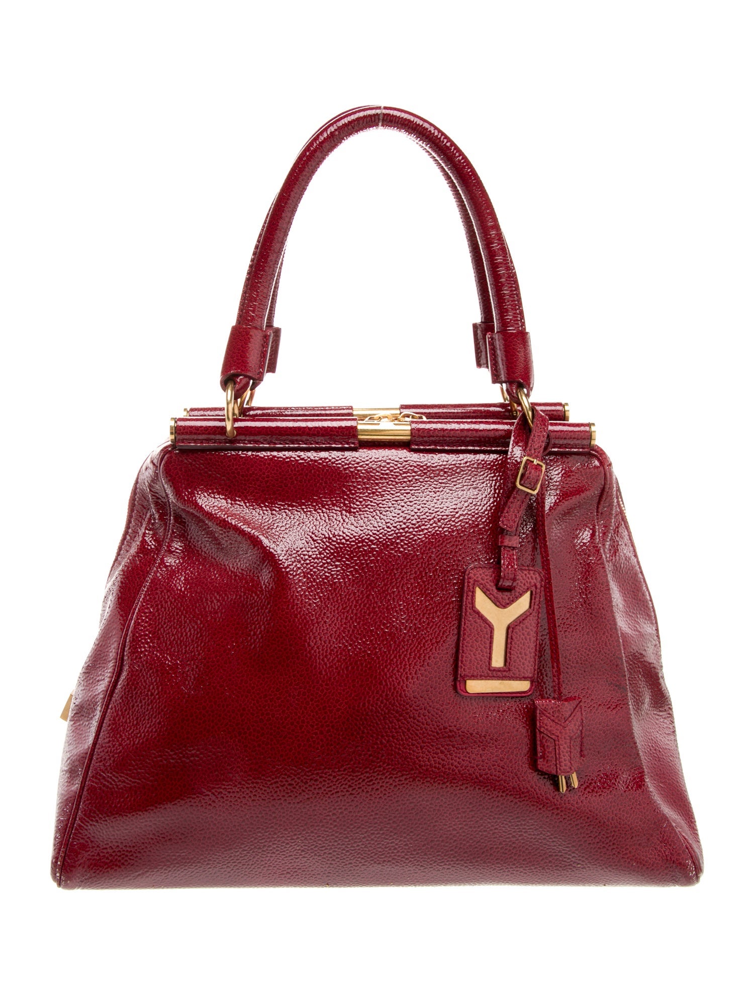 Yves Saint Laurent Rive Gauche Patent Leather Top Handle Bag