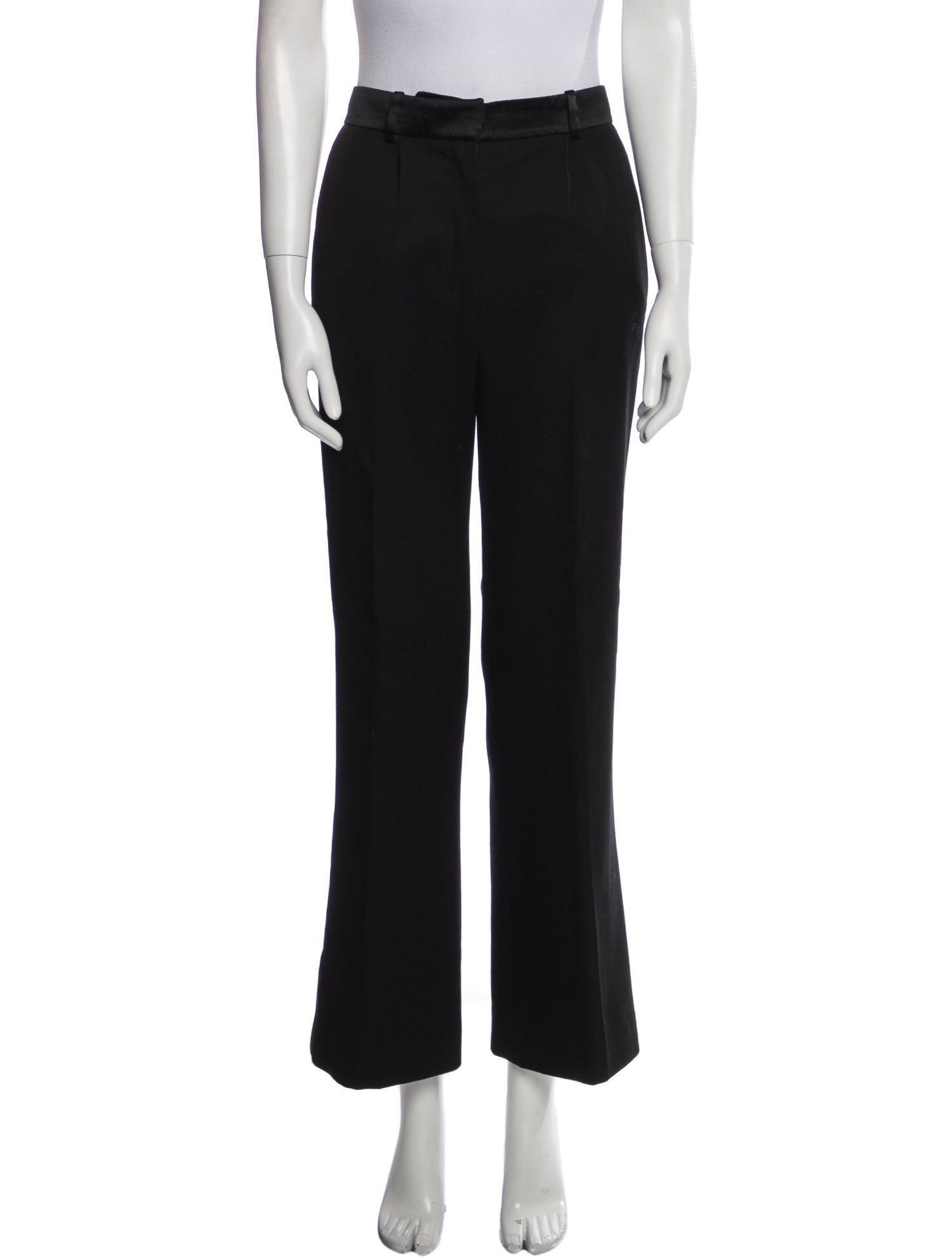 Yves Saint Laurent Rive Gauche Wool Wide Leg Pants