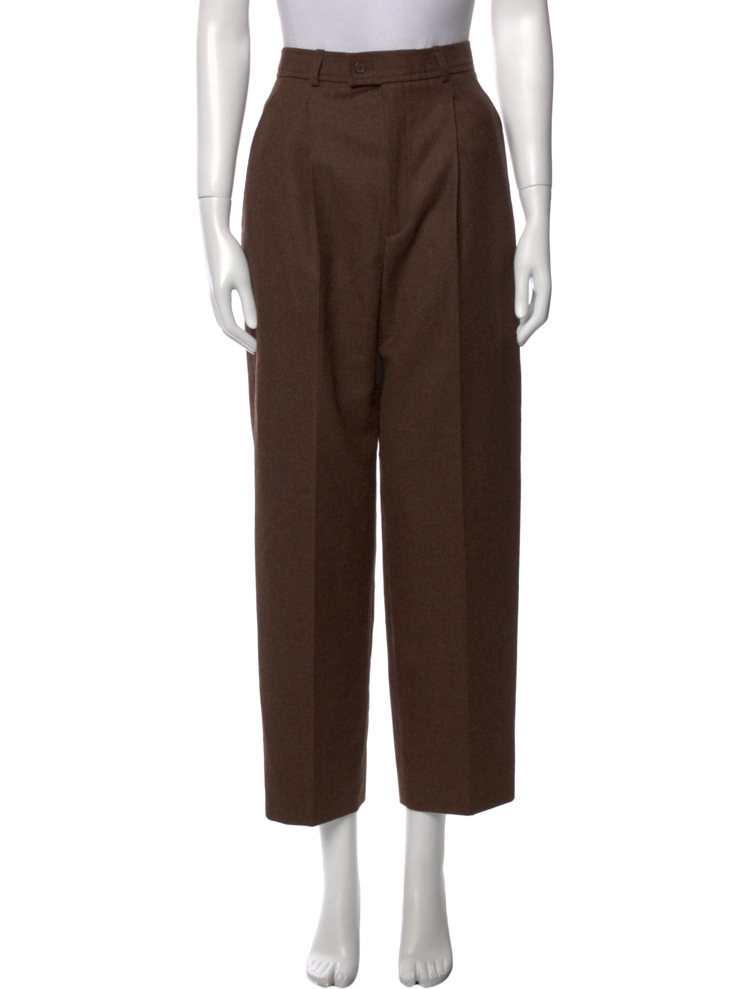 Yves Saint Laurent Rive Gauche Wool Straight Leg Pants