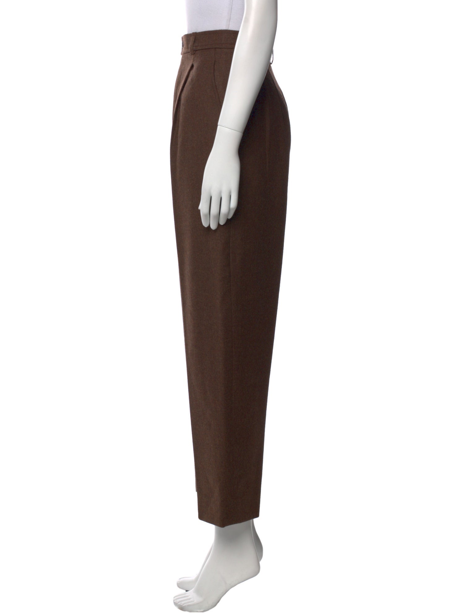 Yves Saint Laurent Rive Gauche Wool Straight Leg Pants