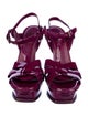 Yves Saint Laurent Rive Gauche Patent Leather T-Strap Sandals