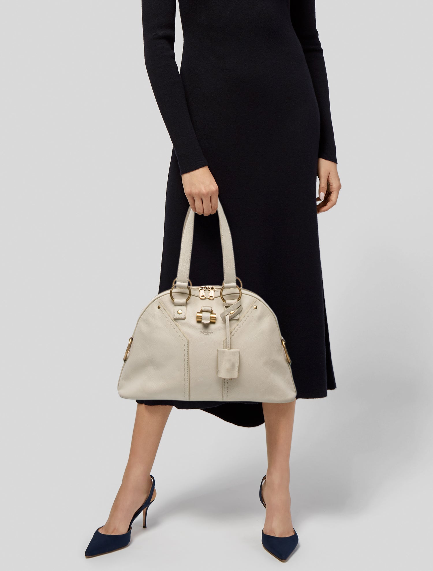 Yves Saint Laurent Rive Gauche Bergdorf Goodman Leather Top Handle Bag Vintage